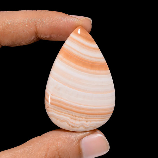 Yellow Calcite Pear Shape Cabochon Loose Gemstone Natural 64 Ct. 46X31X5 mm V-4032