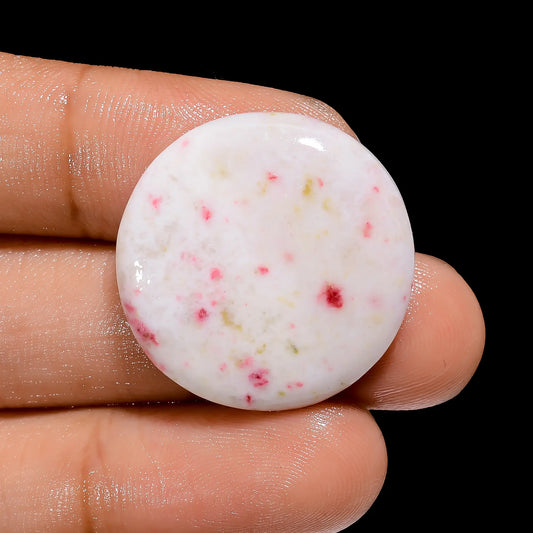 Cinnabar Round Shape Cabochon Loose Gemstone Natural 24 Ct. 25X25X5 mm V-4036