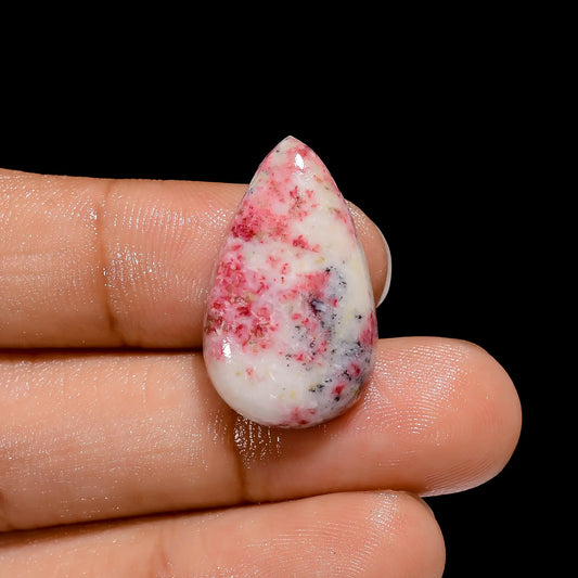 Cinnabar Pear Shape Cabochon Loose Gemstone Natural 15.5 Ct. 25X15X5 mm V-4037