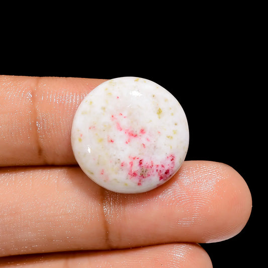 Cinnabar Round Shape Cabochon Loose Gemstone Natural 16.5 Ct. 19X19X5 mm V-4040