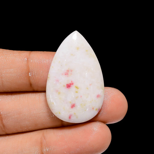 Cinnabar Pear Shape Cabochon Loose Gemstone Natural 22.5 Ct. 34X21X4 mm V-4044