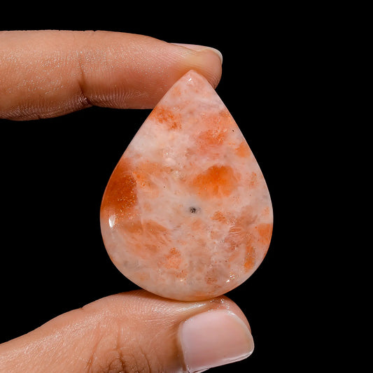 Sunstone Pear Shape Cabochon Loose Gemstone Natural 48 Ct. 40X30X5 mm V-4110