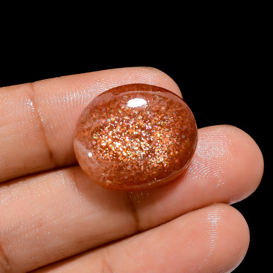 Sunstone Oval Shape Cabochon Loose Gemstone Natural 18 Ct. 20X17X6 mm V-4133