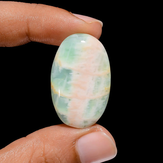 Amazonite Oval Shape Cabochon Loose Gemstone Natural 26.5 Ct. 31X20X5 mm V-4146