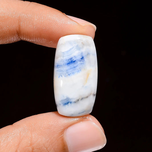 Attractive Top Grade Quality 100% Natural Blue Scheelite Radiant Shape Cabochon Loose Gemstone For Making Jewelry 19.5 Ct. 26X14X5 mm V-4174