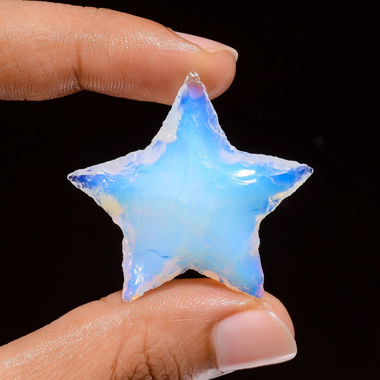 Opalite Druzy Star Shape Cabochon Loose Gemstone 33.5 Ct. 34X34X9 mm V-4186