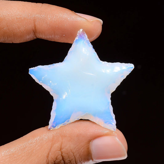 Opalite Druzy Star Shape Cabochon Loose Gemstone 31 Ct. 36X36X5 mm V-4187