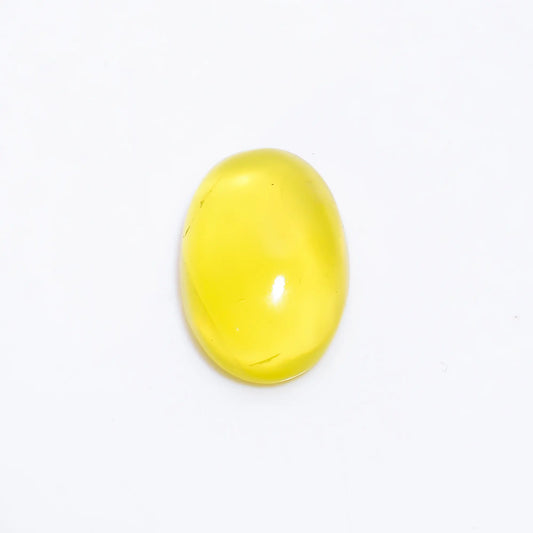 Lemon Prehnite Oval Shape Cabochon Loose Gemstone Natural 42.5 Ct. 26X18X10 mm V-4368
