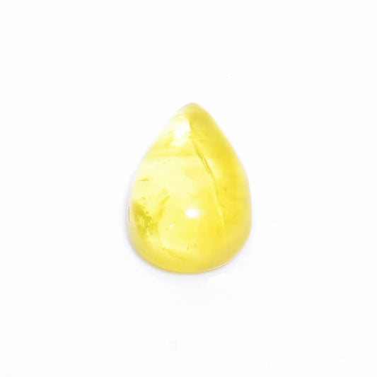Lemon Prehnite Pear Shape Cabochon Loose Gemstone Natural 37.5 Ct. 25X18X11 mm V-4371