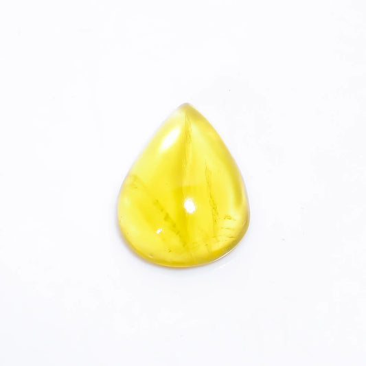 Lemon Prehnite Pear Shape Cabochon Loose Gemstone Natural 27 Ct. 24X18X8 mm V-4372