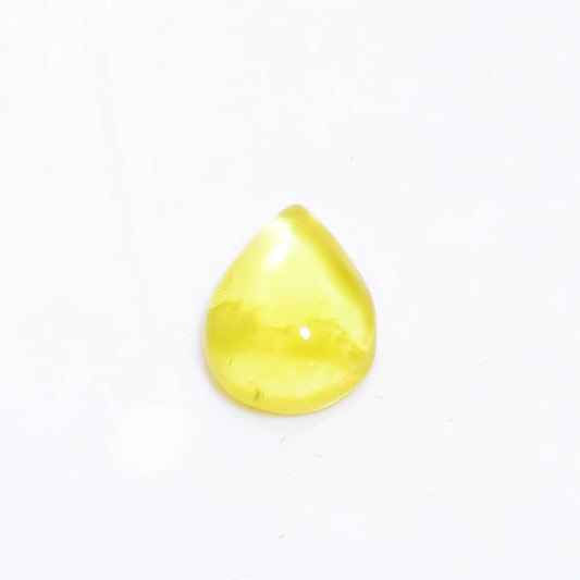 Lemon Prehnite Pear Shape Cabochon Loose Gemstone Natural 12.5 Ct. 17X14X7 mm V-4373