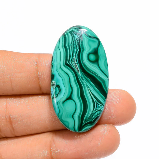Marvellous Top Grade Quality 100% Natural Chrysocolla Malachite Oval Shape Cabochon Gemstone For Making Jewelry 67.5 Ct. 39X22X7 mm V-4390