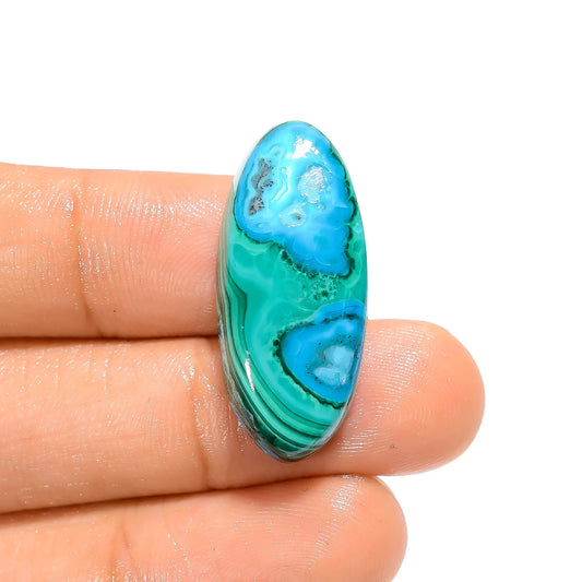Wonderful Top Grade Quality 100% Natural Chrysocolla Malachite Oval Shape Cabochon Loose Gemstone For Making Jewelry 29 Ct 29X13X6 mm V-4398