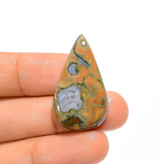 Rhyolite Pear Shape Cabochon Loose Gemstone Natural 26 Ct. 32X18X6 mm V-4413