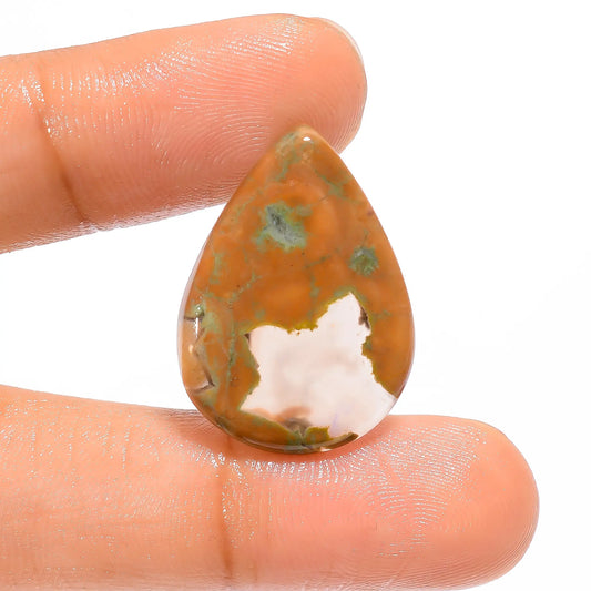 Rhyolite Pear Shape Cabochon Loose Gemstone Natural 12.5 Ct. 26X18X3 mm V-4415