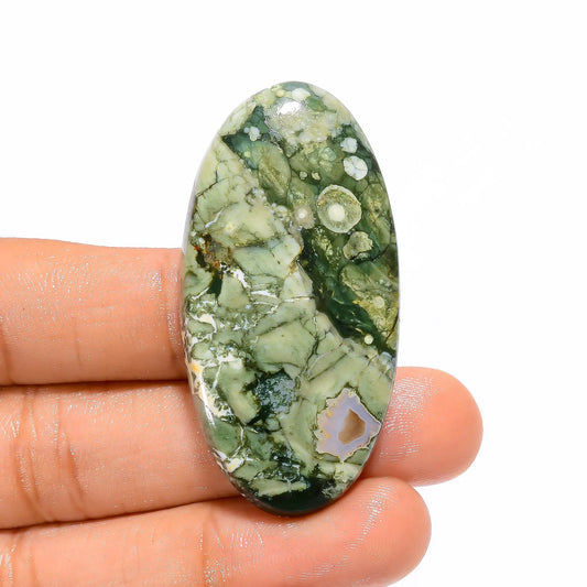 Rhyolite Oval Shape Cabochon Loose Gemstone Natural 59.5 Ct. 49X25X6 mm V-4417
