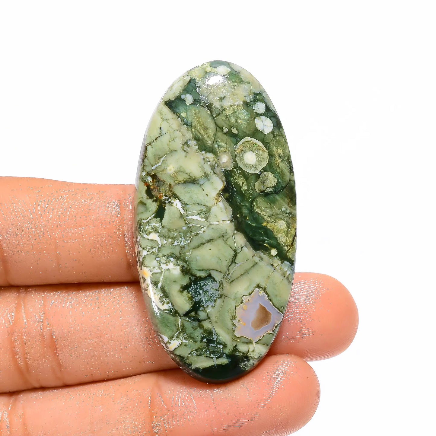 Rhyolite Oval Shape Cabochon Loose Gemstone Natural 59.5 Ct. 49X25X6 mm V-4417