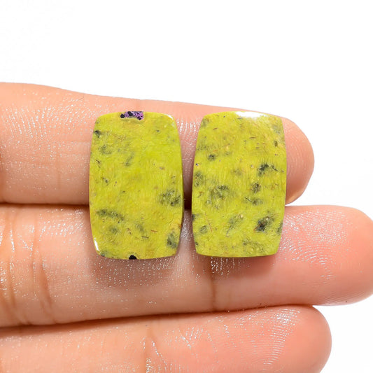 Stichtite Radiant Shape Cabochon Loose Gemstone Pair Natural 18.5 Ct. 20X12X4 mm V-4659