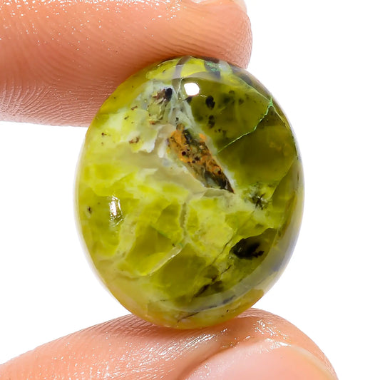 Green Opal Oval Shape Cabochon Loose Gemstone Natural 14 Ct. 20X16X5 mm V-4785