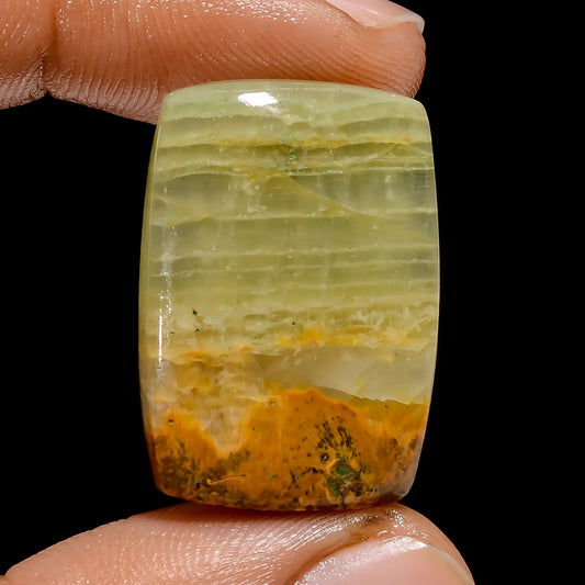 Green Calcite Radiant Shape Cabochon Loose Gemstone Natural 29.5 Ct. 26X18X5 mm V-4812