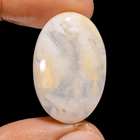 Feather Agate Oval Shape Cabochon Loose Gemstone Natural 24.5 Ct. 28X18X5 mm V-4814