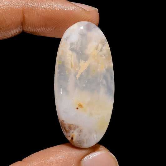 Feather Agate Oval Shape Cabochon Loose Gemstone Natural 32 Ct. 38X18X5 mm V-4825