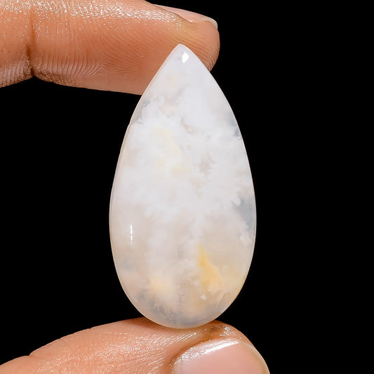 Feather Agate Pear Shape Cabochon Loose Gemstone Natural 28.5 Ct. 35X18X5 mm V-4827