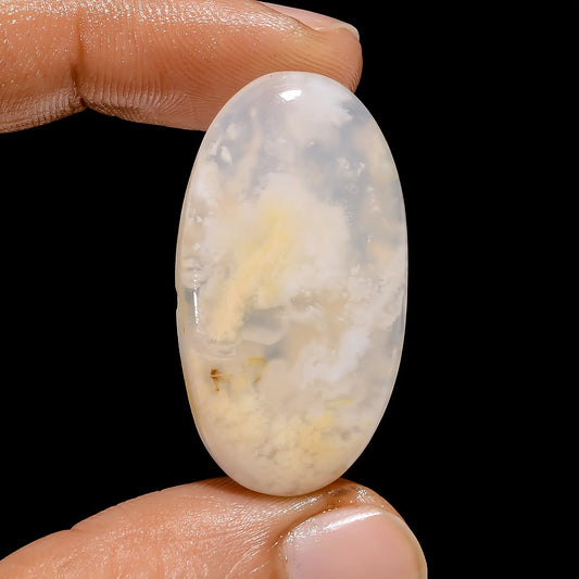 Feather Agate Oval Shape Cabochon Loose Gemstone Natural 32 Ct. 35X19X5 mm V-4829