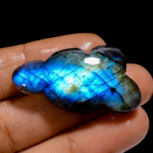 Blue Labradorite Cloud Shape Cabochon Loose Gemstone Natural 47 Ct. 37X19X7 mm V-4884