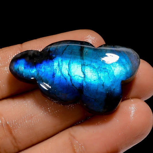 Blue Labradorite Cloud Shape Cabochon Loose Gemstone Natural 42 Ct. 37X20X6 mm V-4885