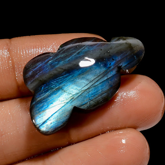 Blue Labradorite Cloud Shape Cabochon Loose Gemstone Natural 28 Ct. 32X17X6 mm V-4887