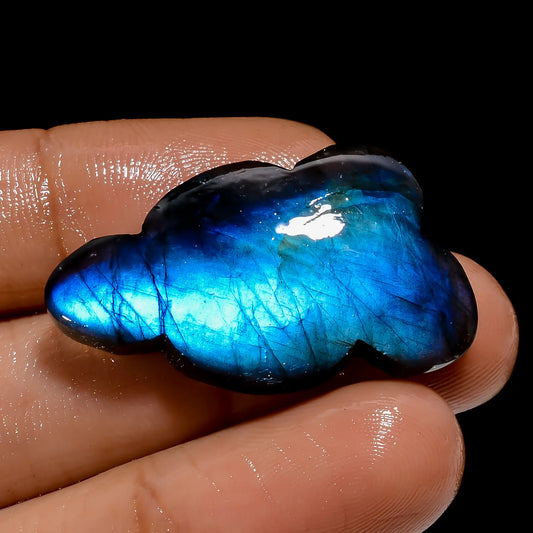 Blue Labradorite Cloud Shape Cabochon Loose Gemstone Natural 27 Ct. 33X18X5 mm V-4890