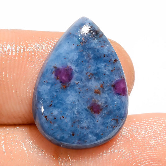 Ruby Kyanite Pear Shape Cabochon Loose Gemstone Natural 15 Ct. 19X14X3 mm V-5077