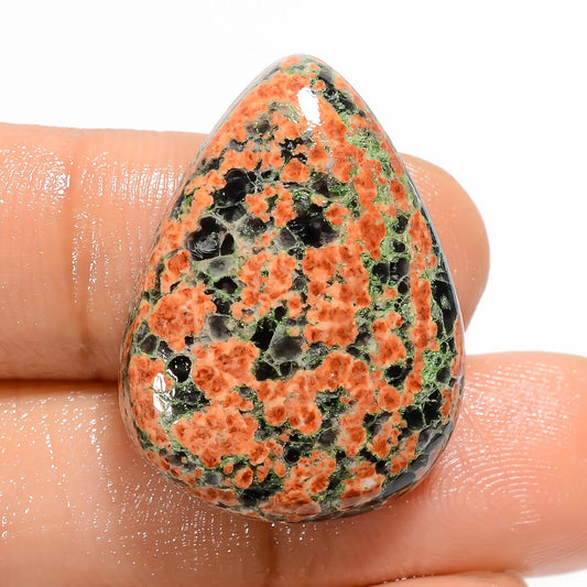 Flower Obsidian Pear Shape Cabochon Loose Gemstone Natural 23 Ct. 26X19X5 mm V-5101