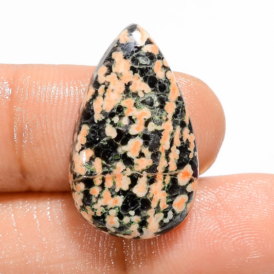 Flower Obsidian Pear Shape Cabochon Loose Gemstone Natural 12 Ct. 23X14X5 mm V-5103