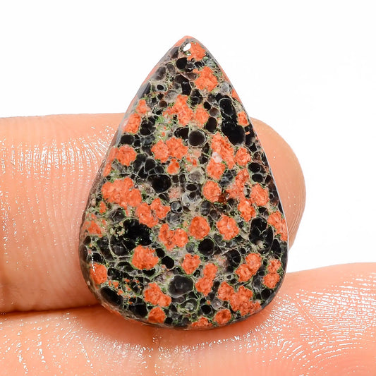 Flower Obsidian Pear Shape Cabochon Loose Gemstone Natural 8.5 Ct. 21X15X4 mm V-5104