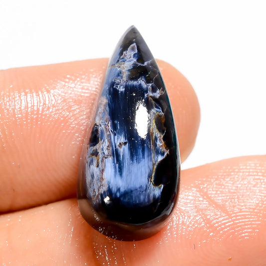 Pietersite Pear Shape Cabochon Loose Gemstone Natural 13.5 Ct. 21X9X7 mm V-5189