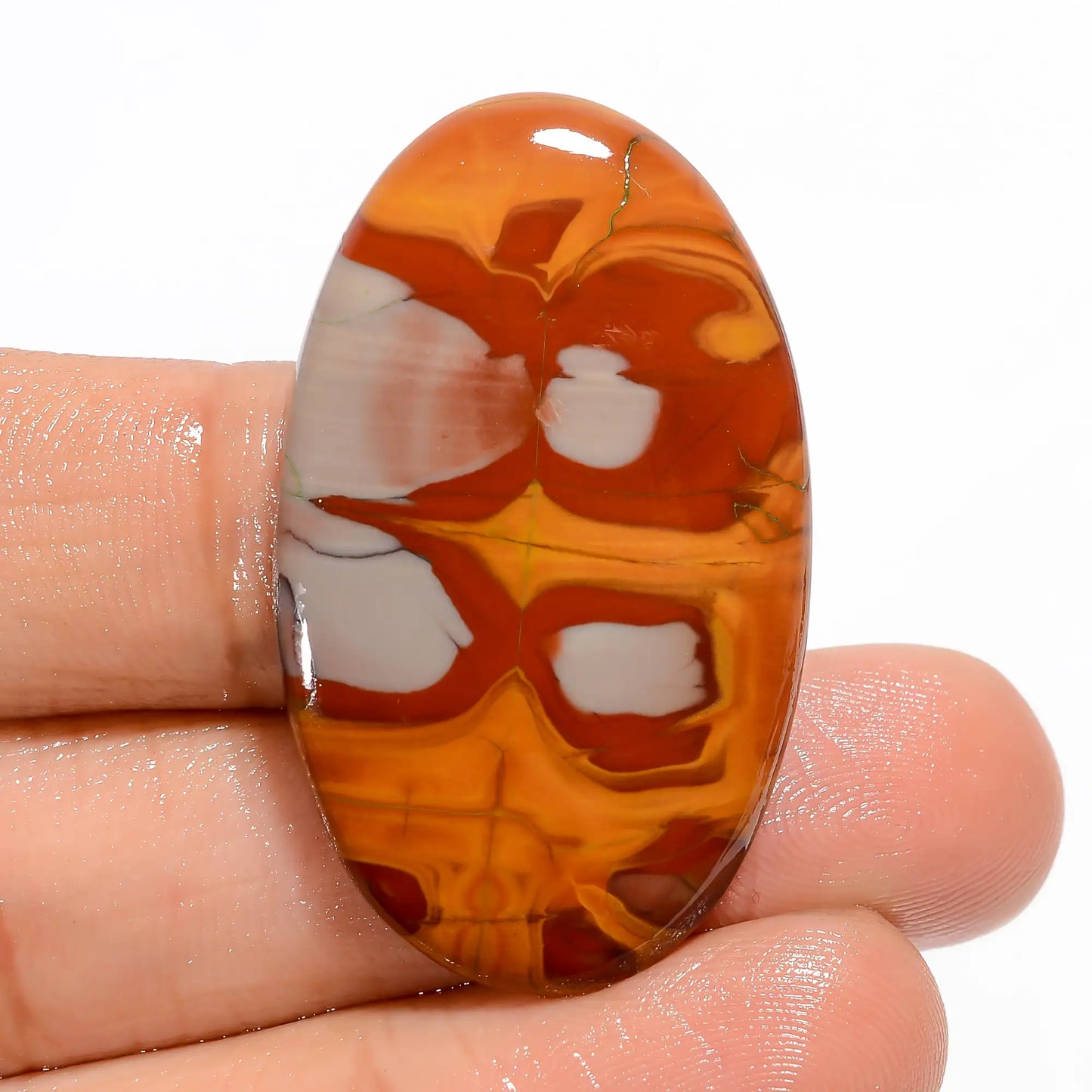 Noreena Jasper Oval Shape Cabochon Loose Gemstone Natural 31 Ct. 37X22X4 mm V-5202