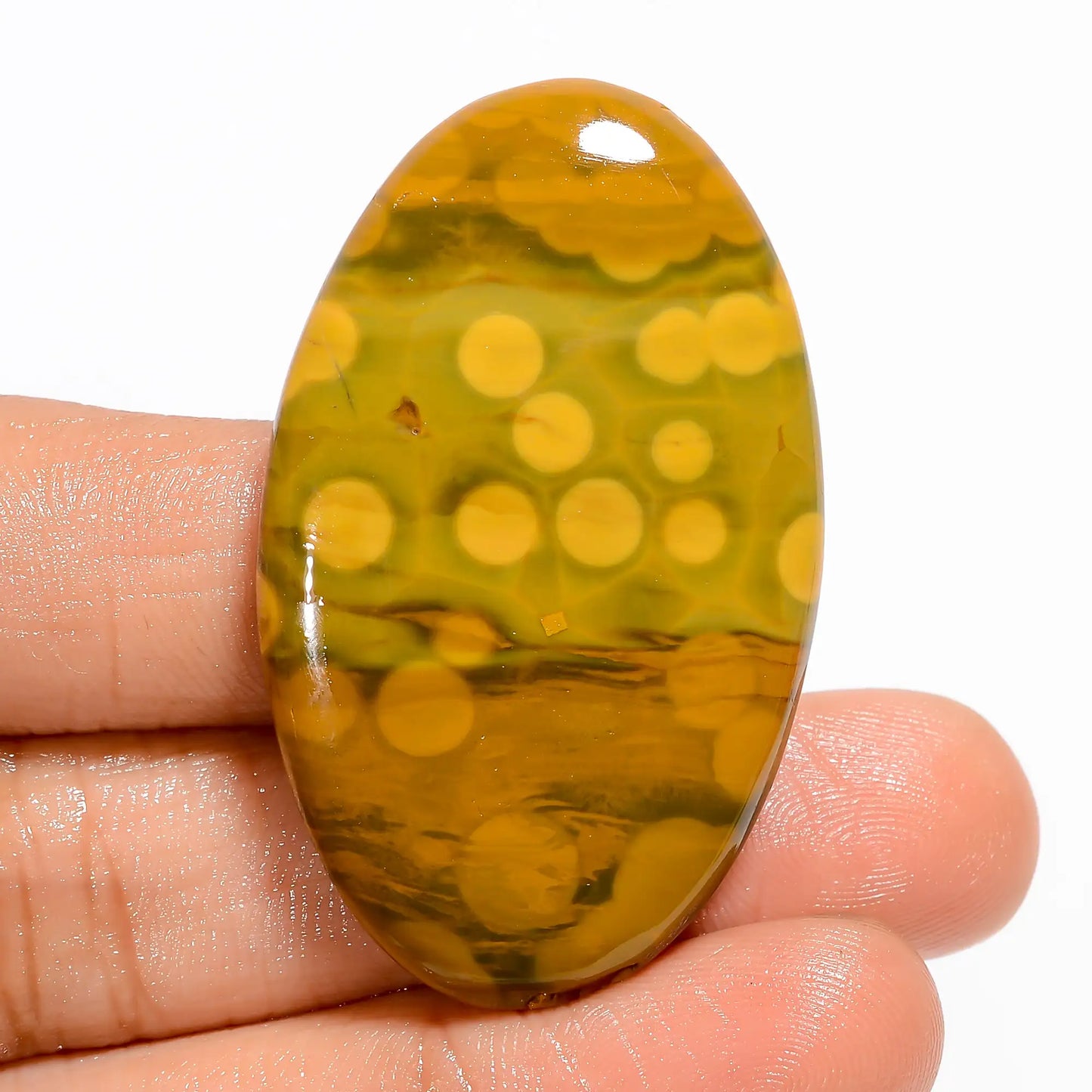 Ocean Jasper Oval Shape Cabochon Loose Gemstone Natural 72 Ct. 44X26X6 mm V-5231