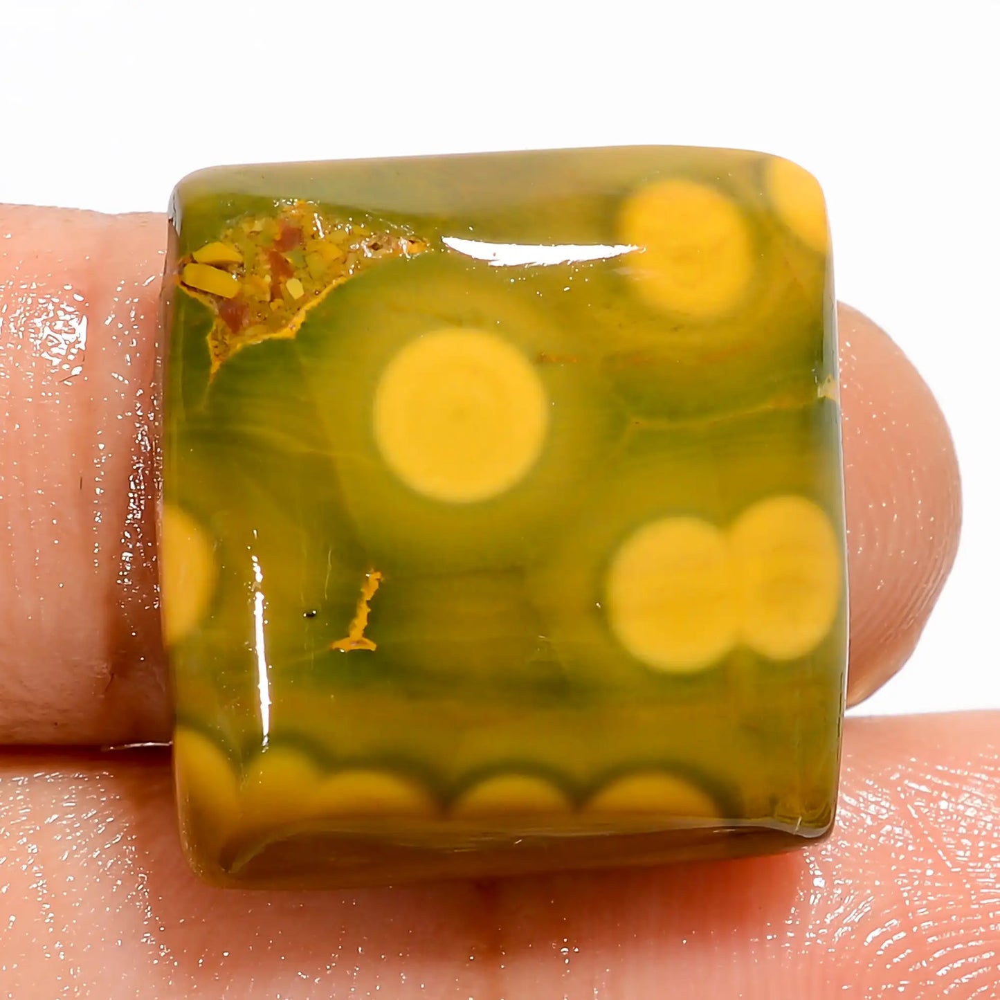 Ocean Jasper Cushion Shape Cabochon Loose Gemstone Natural 21.5 Ct. 19X18X5 mm V-5237