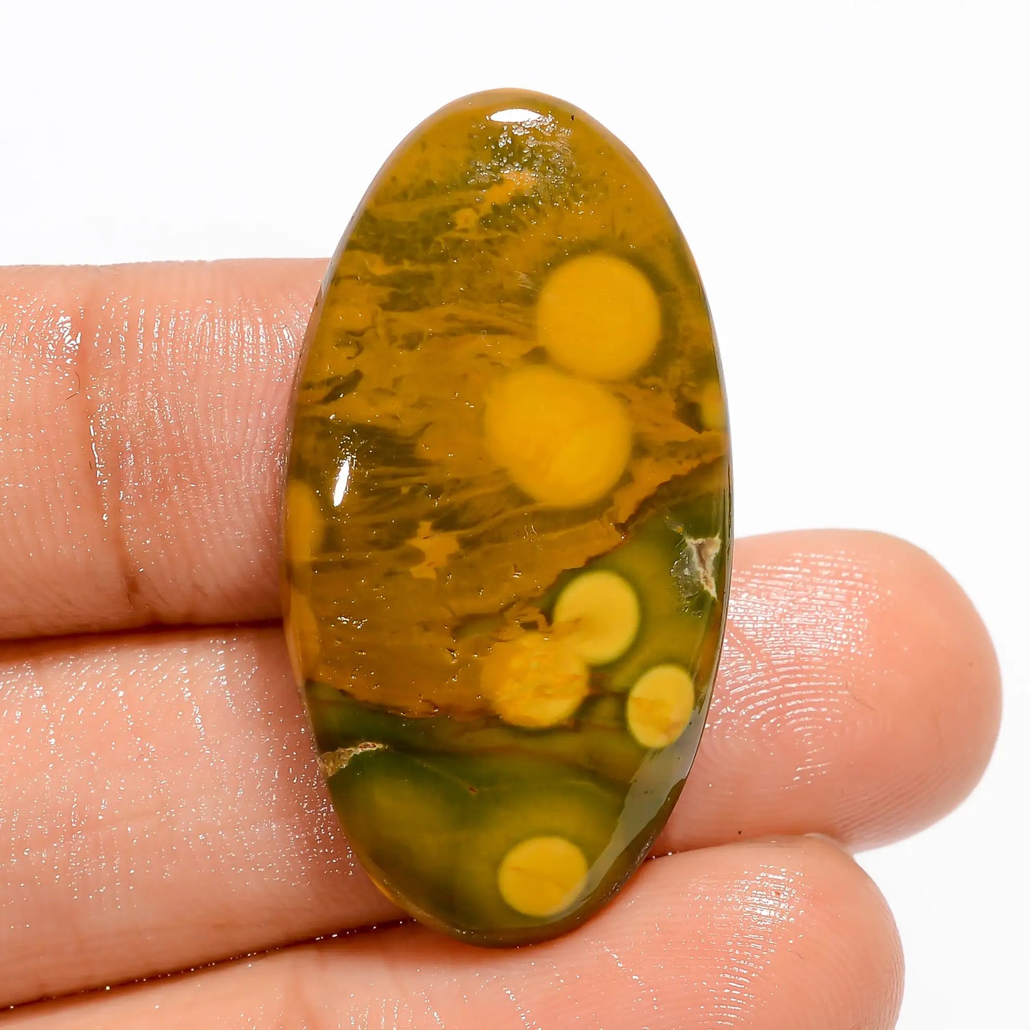 Ocean Jasper Oval Shape Cabochon Loose Gemstone Natural 27 Ct. 33X17X5 mm V-5238