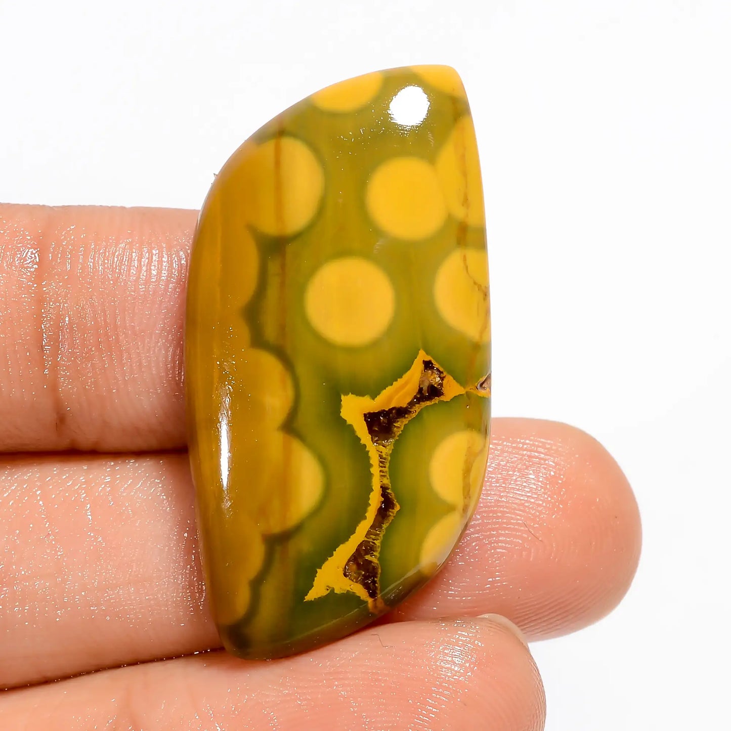 Ocean Jasper S Shape Cabochon Loose Gemstone Natural 32 Ct. 35X17X5 mm V-5240