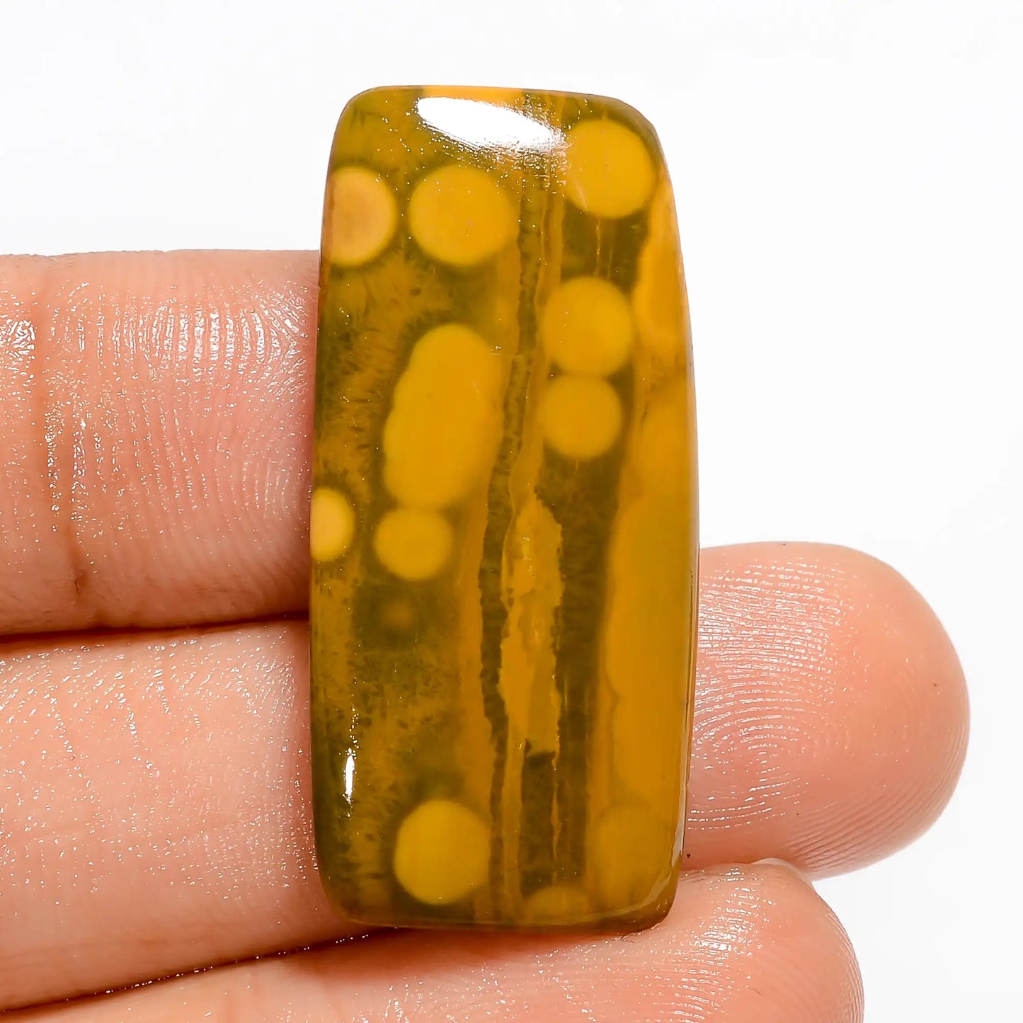 Ocean Jasper Radiant Shape Cabochon Loose Gemstone Natural 23 Ct. 32X14X4 mm V-5241