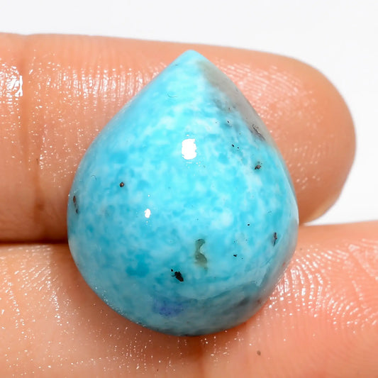 Irani Turquoise Pear Shape Cabochon Loose Gemstone Natural 17.5 Ct. 19X15X8 mm V-5256