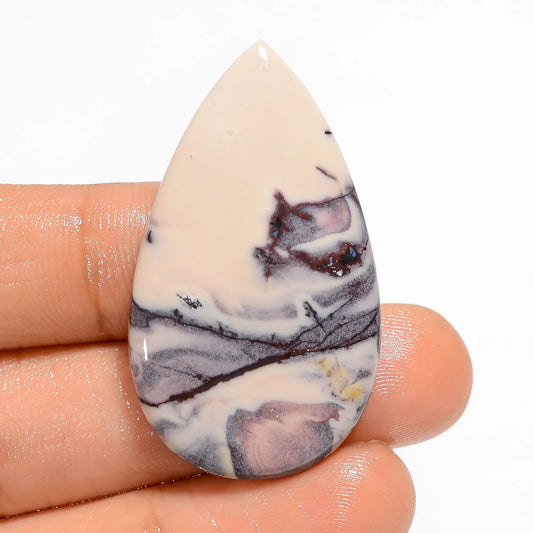 Porcelain Jasper Pear Shape Cabochon Loose Gemstone Natural 36.5 Ct. 40X22X4 mm V-5272