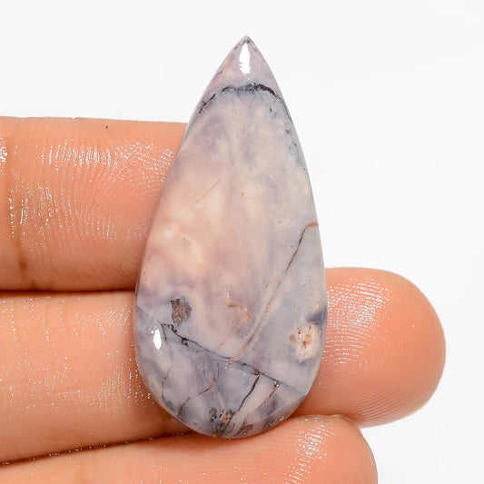 Porcelain Jasper Pear Shape Cabochon Loose Gemstone Natural 17.5 Ct. 32X15X3 mm V-5273
