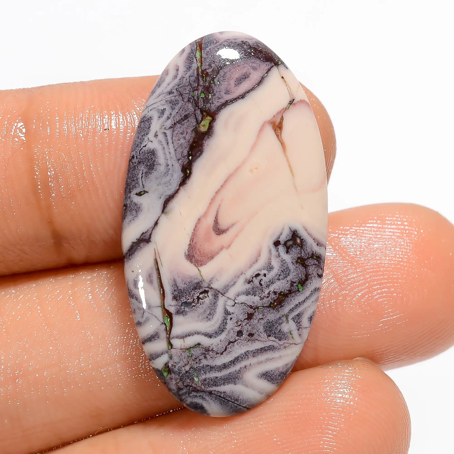 Porcelain Jasper Oval Shape Cabochon Loose Gemstone Natural 16.5 Ct. 30X15X3 mm V-5279