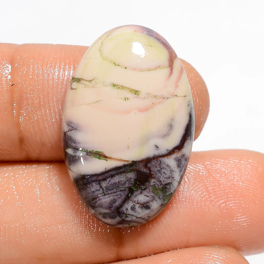 Porcelain Jasper Oval Shape Cabochon Loose Gemstone Natural 18.5 Ct. 24X16X4 mm V-5280