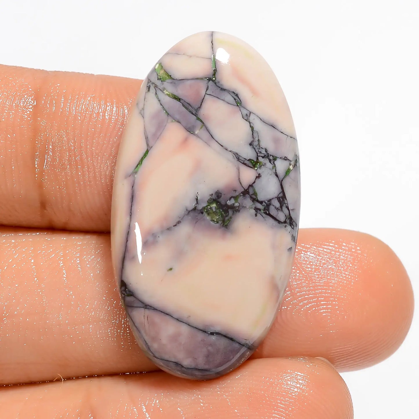 Porcelain Jasper Oval Shape Cabochon Loose Gemstone Natural 25.5 Ct. 31X16X4 mm V-5282
