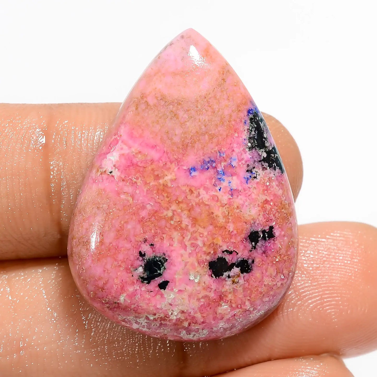 Pink Cobalt Calcite Pear Shape Cabochon Loose Gemstone Natural 30 Ct. 29X22X5 mm V-5349